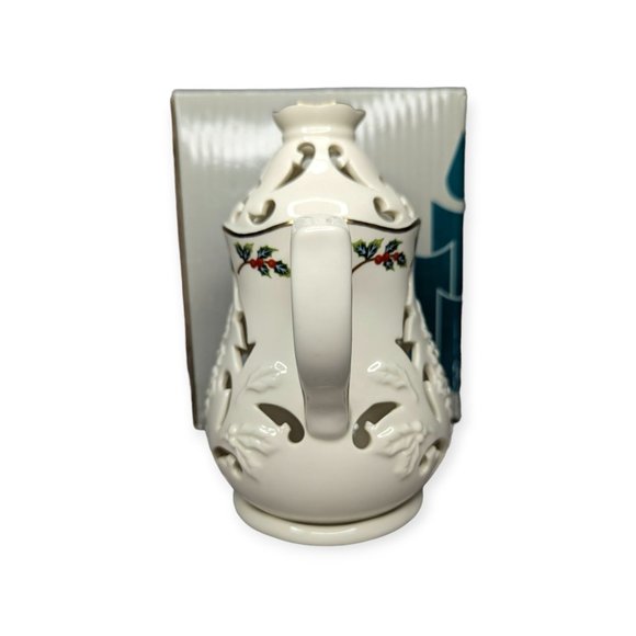 PartyLite Holly Leaf Cafe Teapot Votive Holder - Picture 2 of 13
